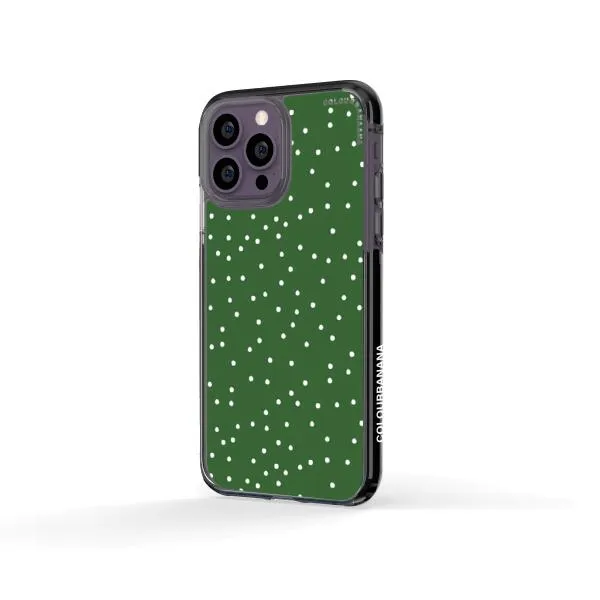 iPhone Case - White Dots on Green