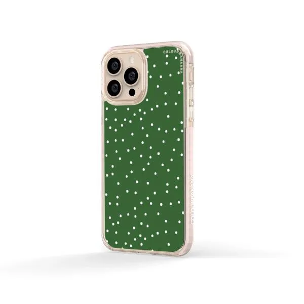 iPhone Case - White Dots on Green