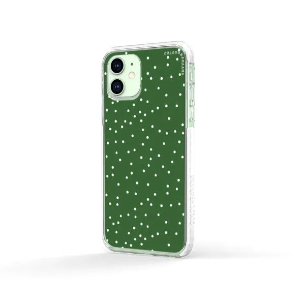 iPhone Case - White Dots on Green