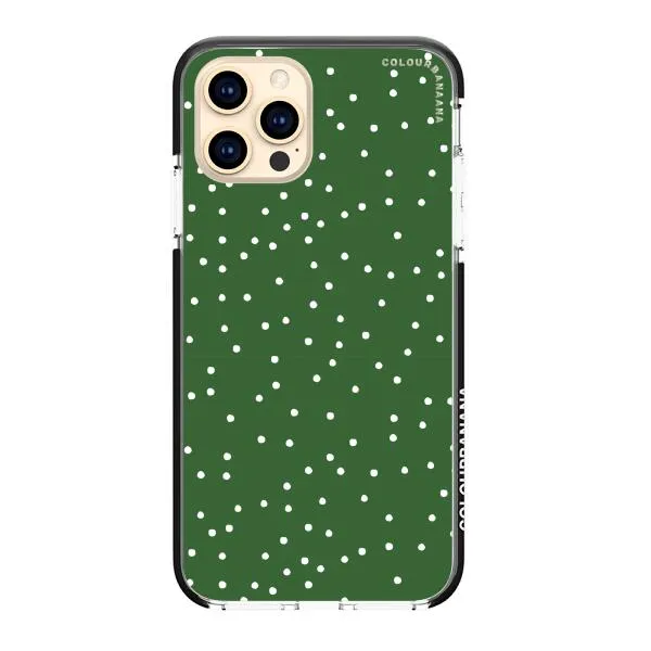 iPhone Case - White Dots on Green