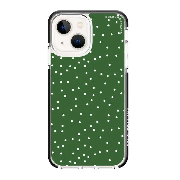 iPhone Case - White Dots on Green