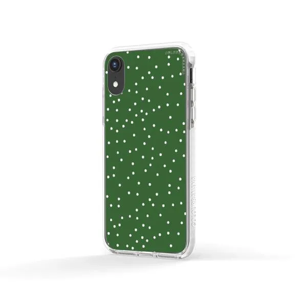 iPhone Case - White Dots on Green