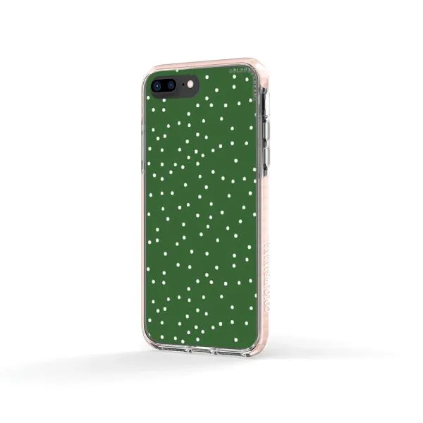 iPhone Case - White Dots on Green