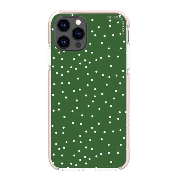 iPhone Case - White Dots on Green
