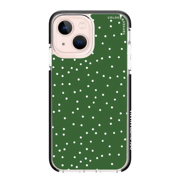 iPhone Case - White Dots on Green