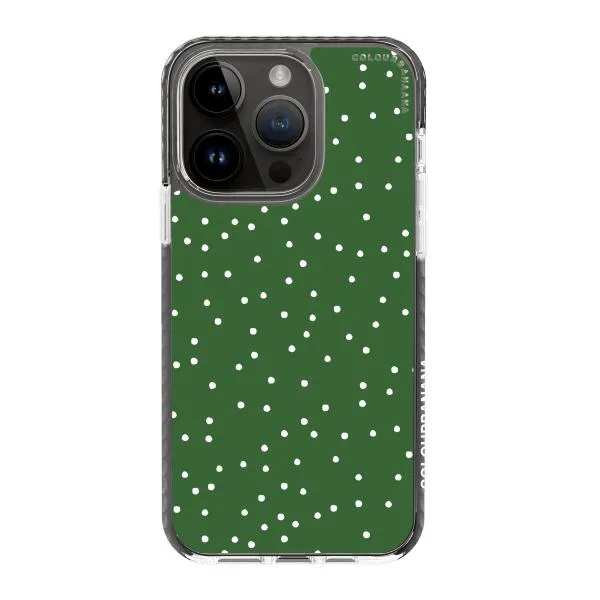 iPhone Case - White Dots on Green