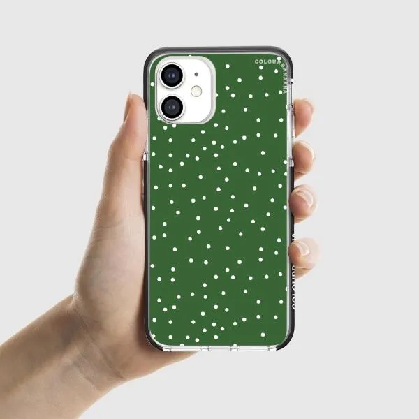 iPhone Case - White Dots on Green