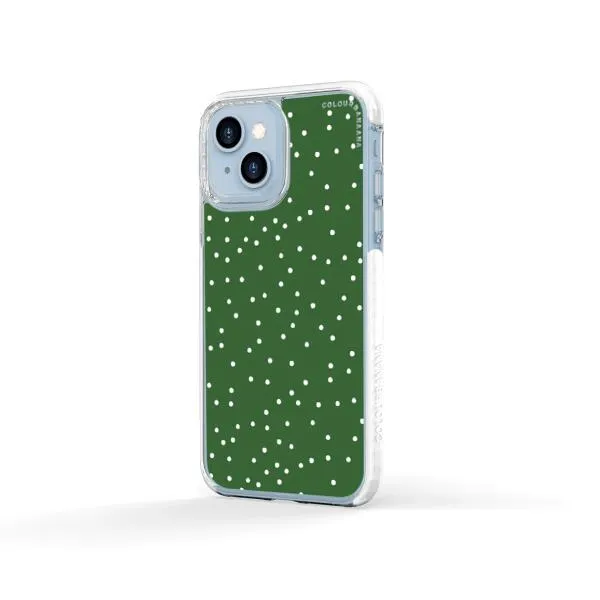 iPhone Case - White Dots on Green