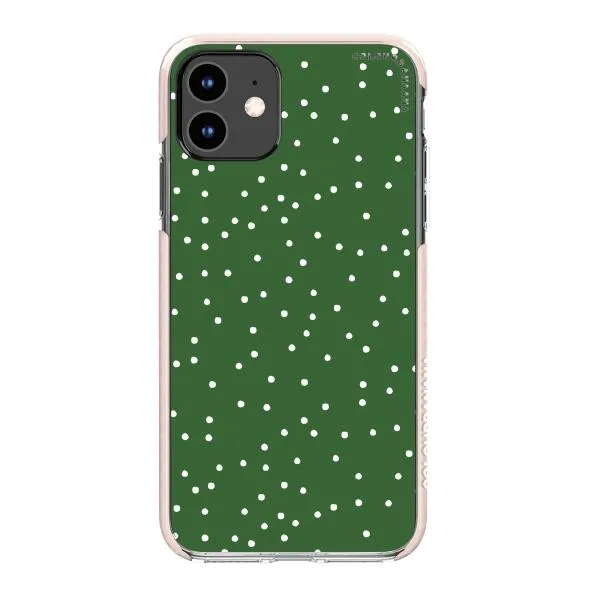 iPhone Case - White Dots on Green
