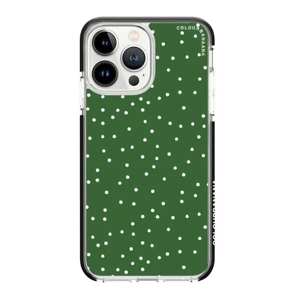 iPhone Case - White Dots on Green