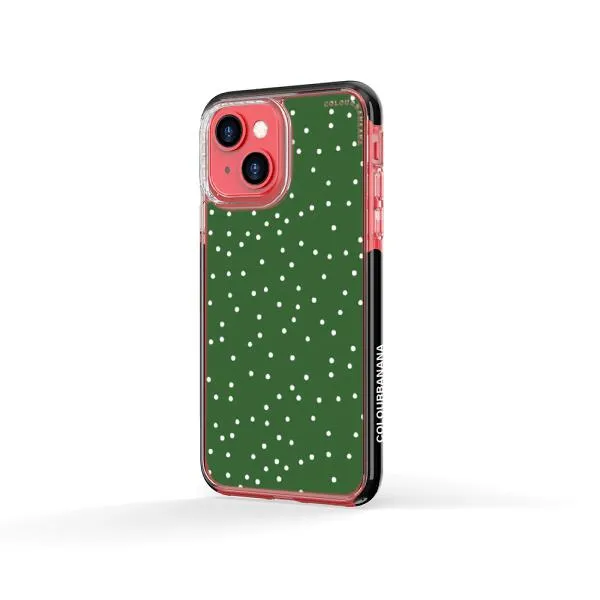 iPhone Case - White Dots on Green