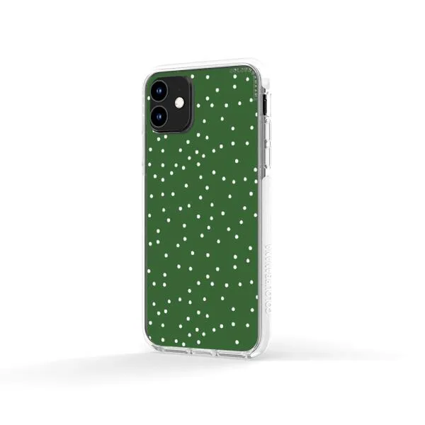 iPhone Case - White Dots on Green