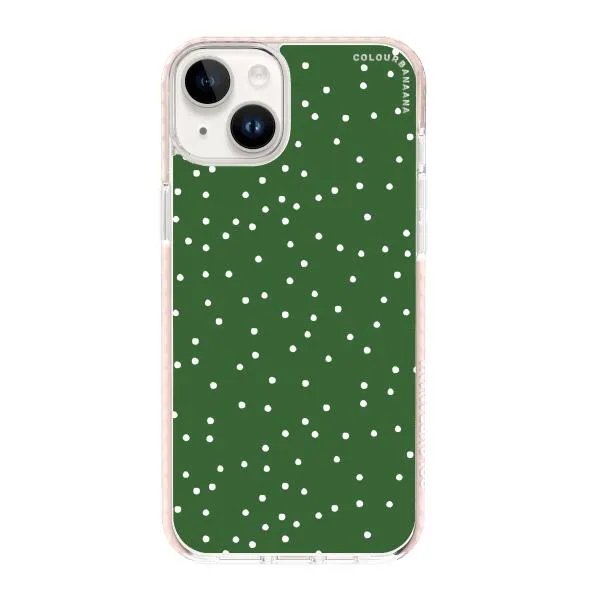iPhone Case - White Dots on Green