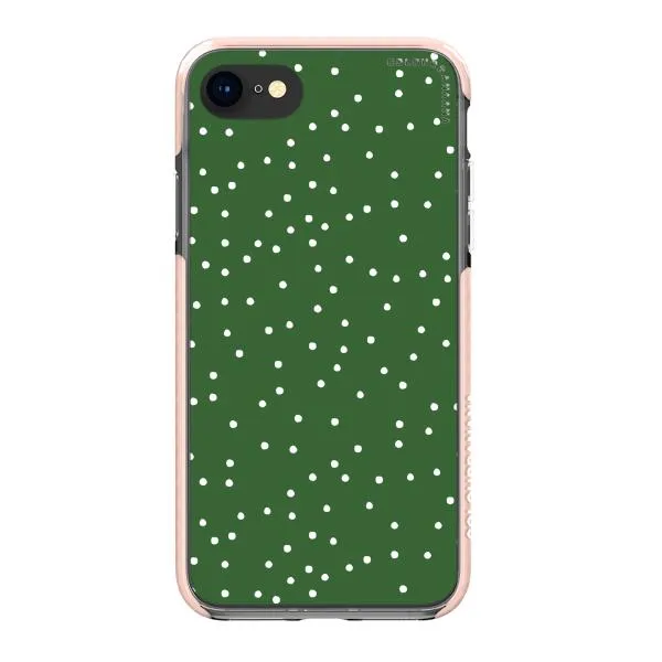 iPhone Case - White Dots on Green