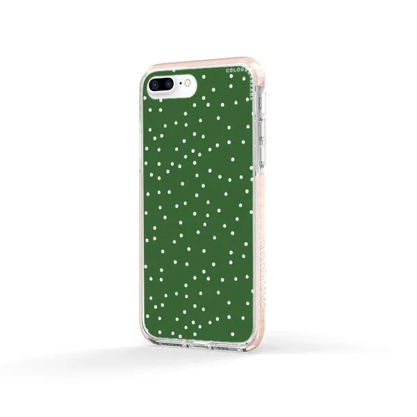 iPhone Case - White Dots on Green