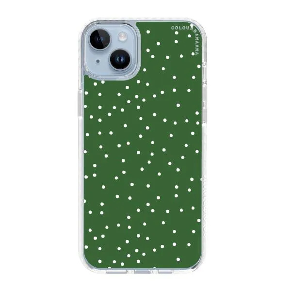 iPhone Case - White Dots on Green