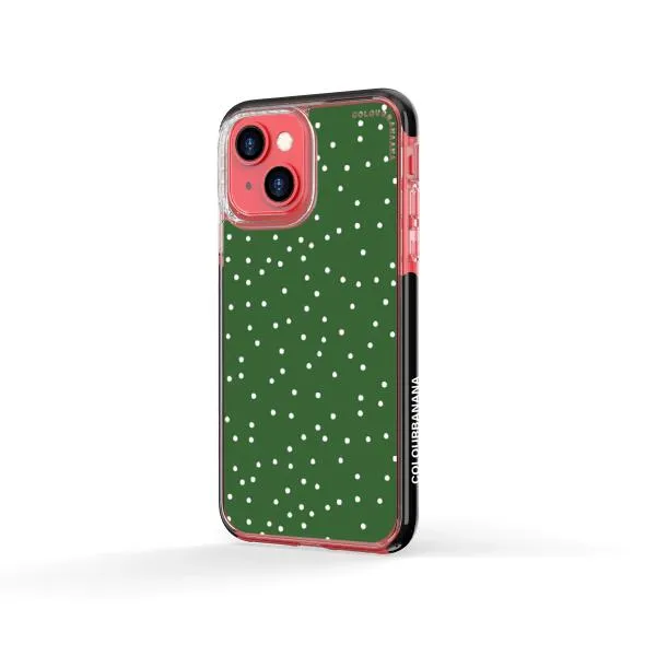 iPhone Case - White Dots on Green