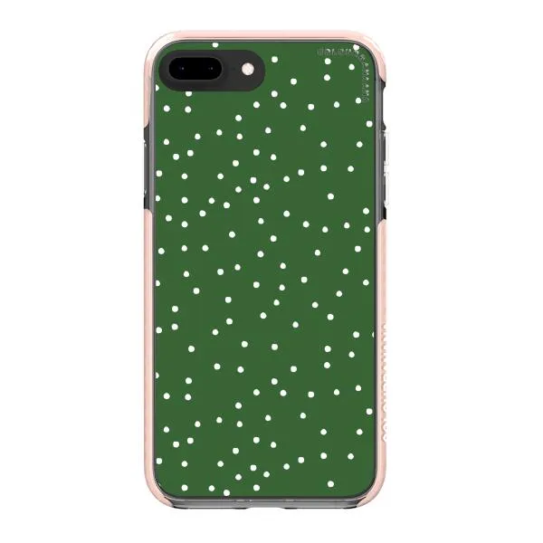 iPhone Case - White Dots on Green