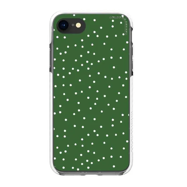 iPhone Case - White Dots on Green