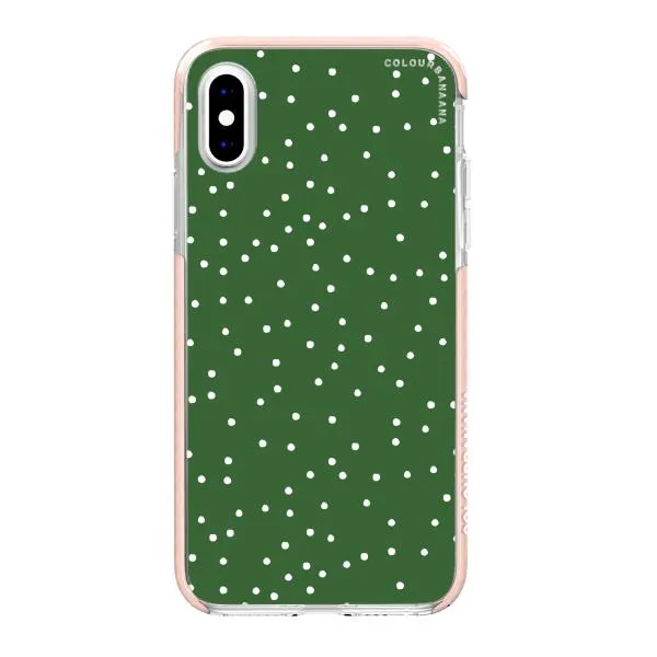 iPhone Case - White Dots on Green