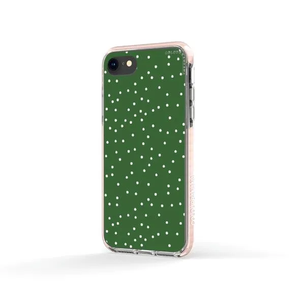 iPhone Case - White Dots on Green
