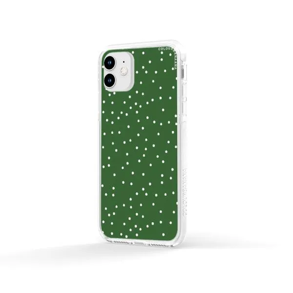 iPhone Case - White Dots on Green