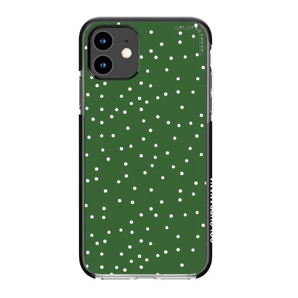 iPhone Case - White Dots on Green