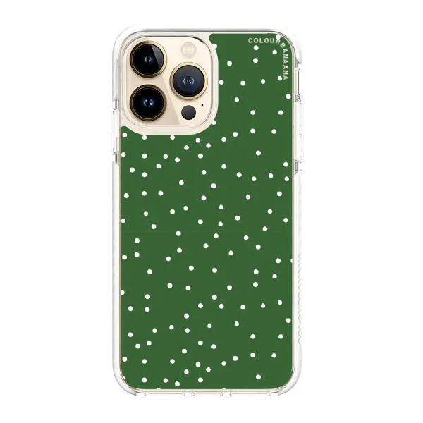iPhone Case - White Dots on Green