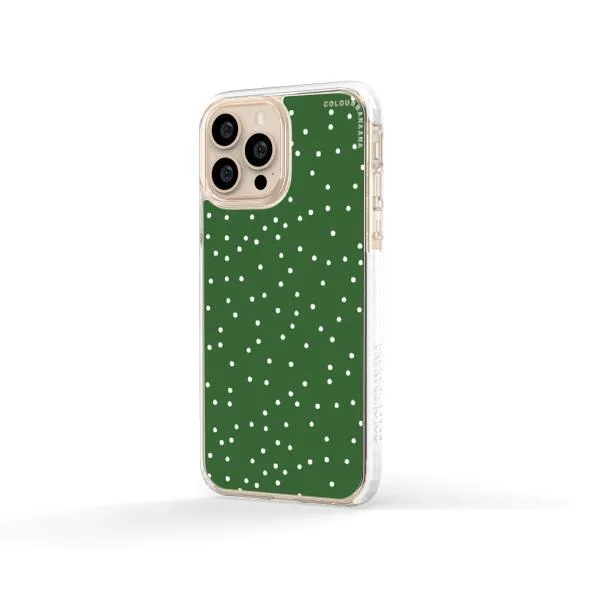 iPhone Case - White Dots on Green