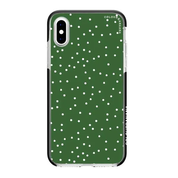 iPhone Case - White Dots on Green
