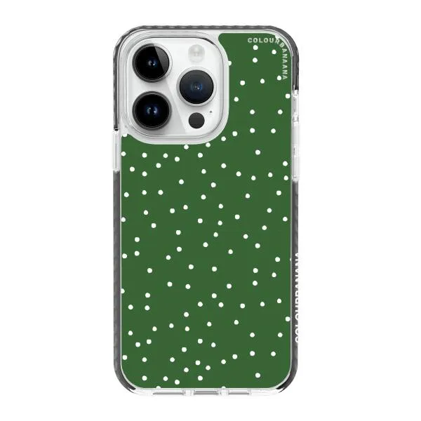 iPhone Case - White Dots on Green