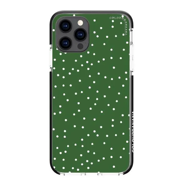 iPhone Case - White Dots on Green
