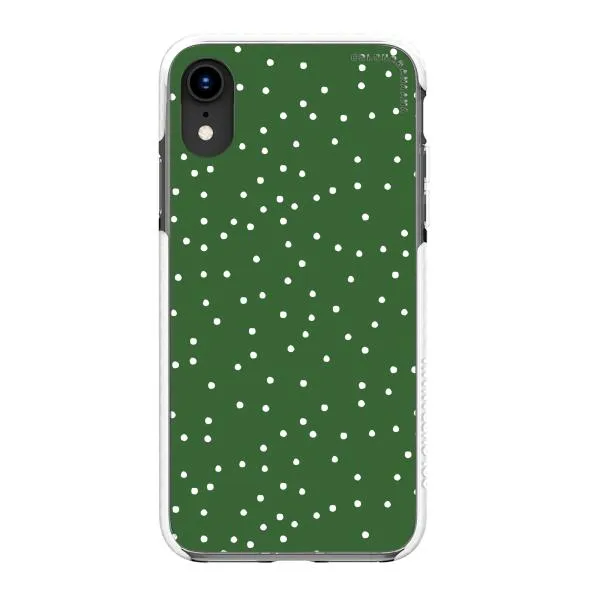 iPhone Case - White Dots on Green