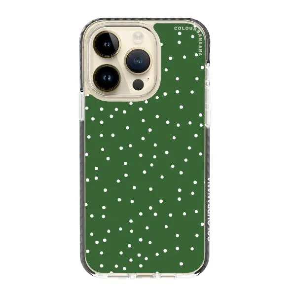 iPhone Case - White Dots on Green