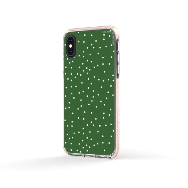 iPhone Case - White Dots on Green
