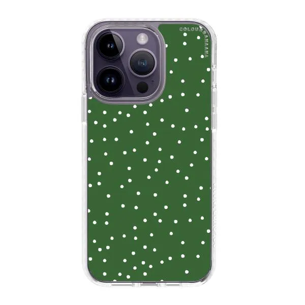 iPhone Case - White Dots on Green