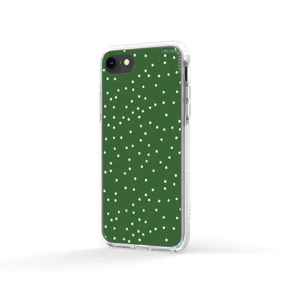 iPhone Case - White Dots on Green