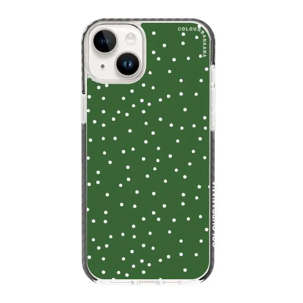 iPhone Case - White Dots on Green