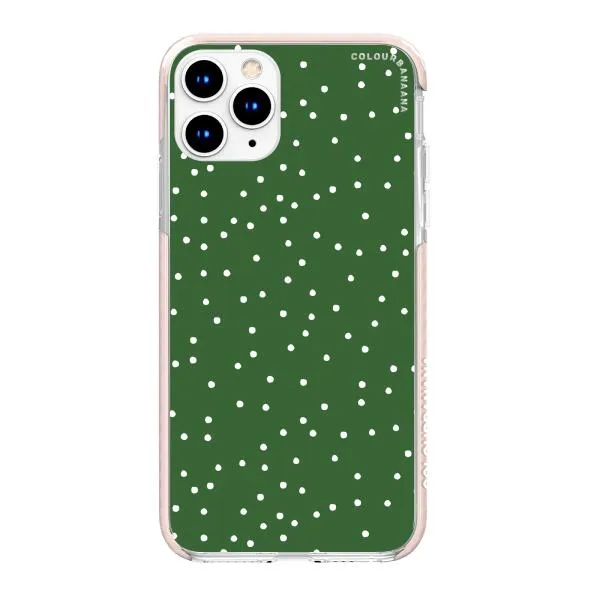iPhone Case - White Dots on Green