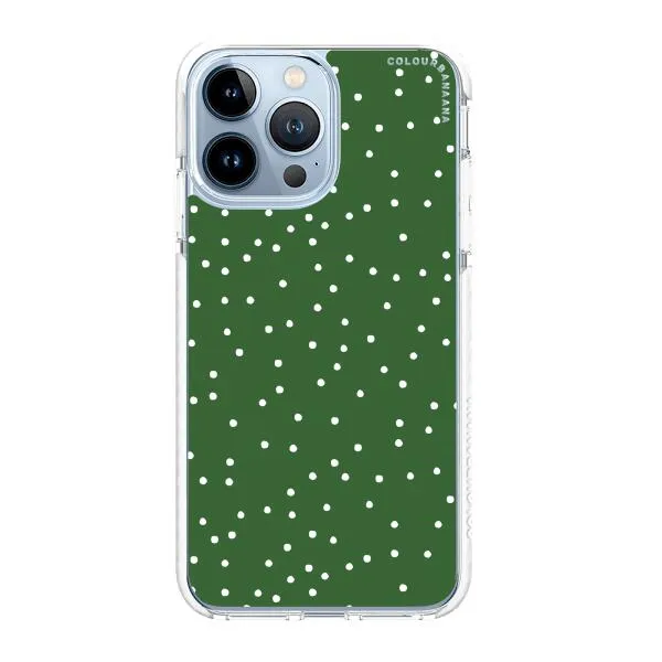 iPhone Case - White Dots on Green