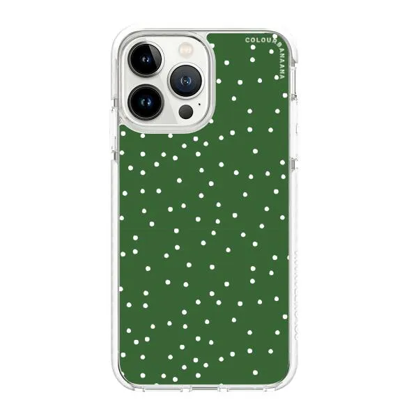 iPhone Case - White Dots on Green