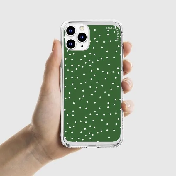 iPhone Case - White Dots on Green