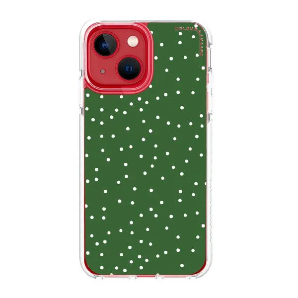 iPhone Case - White Dots on Green