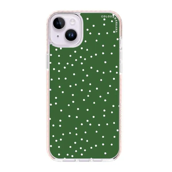 iPhone Case - White Dots on Green