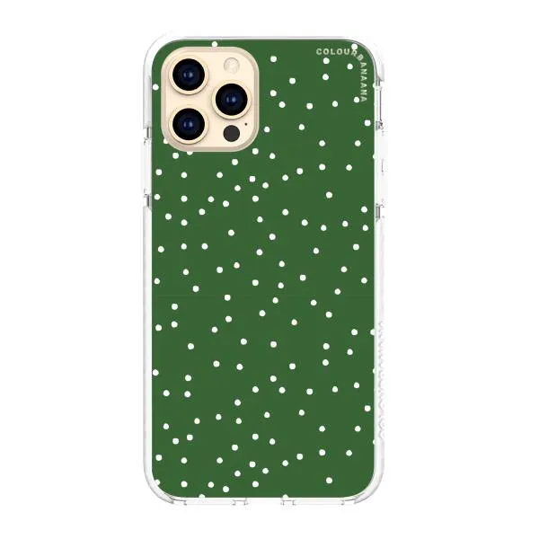 iPhone Case - White Dots on Green