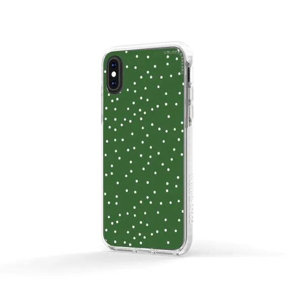iPhone Case - White Dots on Green