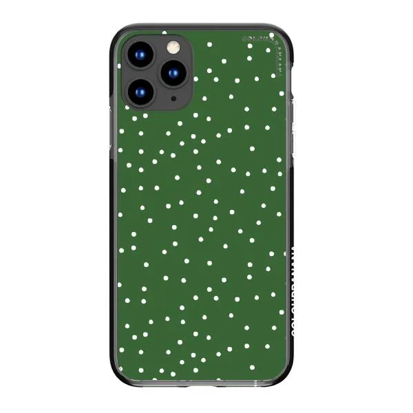 iPhone Case - White Dots on Green