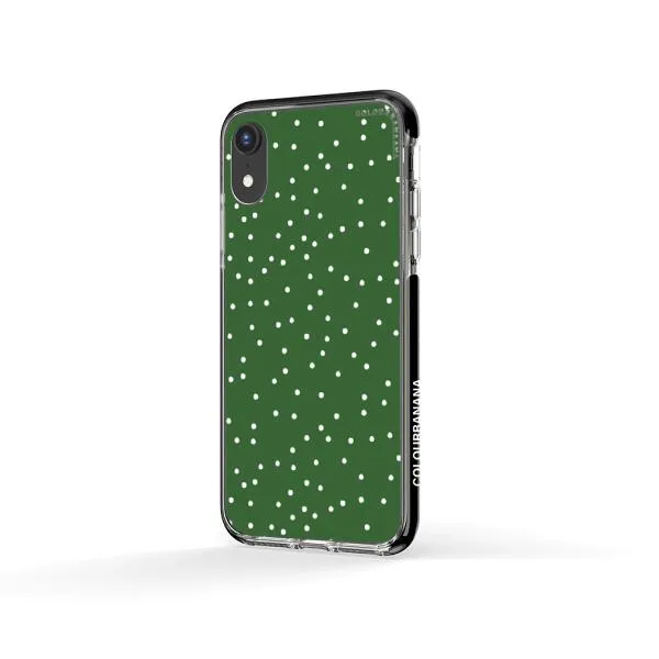 iPhone Case - White Dots on Green