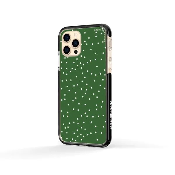 iPhone Case - White Dots on Green