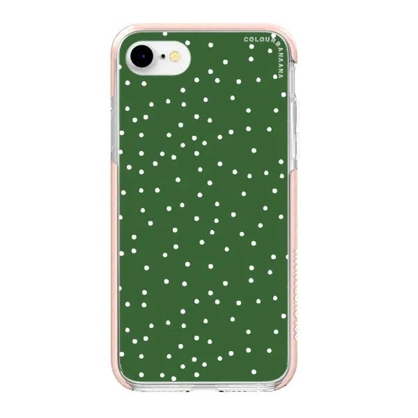 iPhone Case - White Dots on Green
